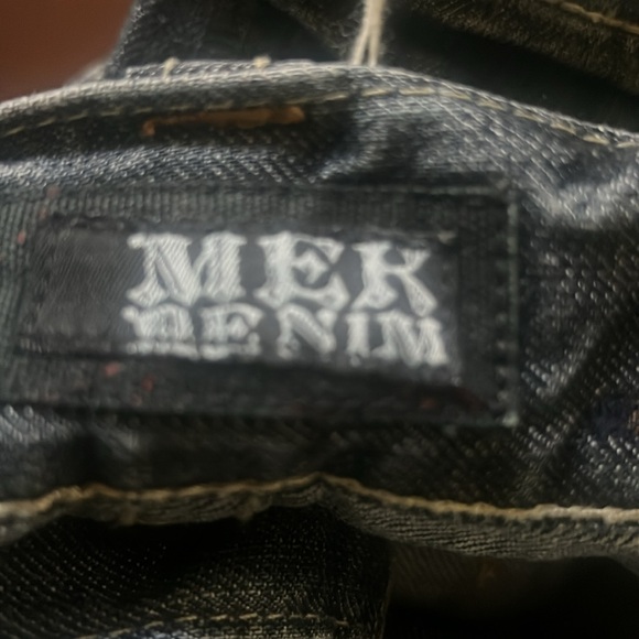 Men's distressed MEK denim button up jeans size 34/32 - Picture 4 of 10